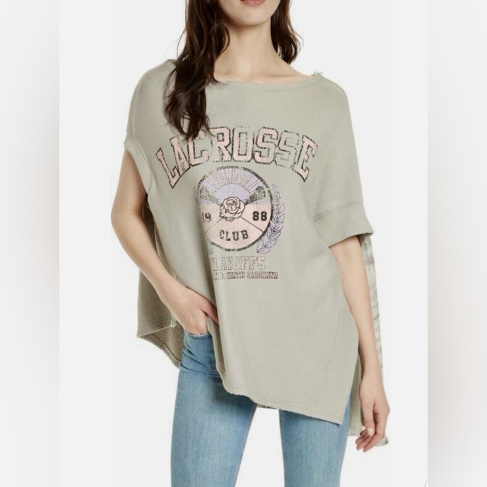 Free People lacrosse sweatshirt tunic top